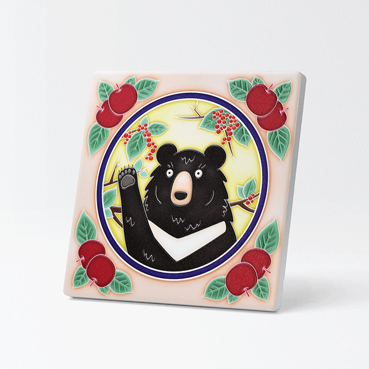 臺灣花磚立體吸水杯墊｜臺灣黑熊