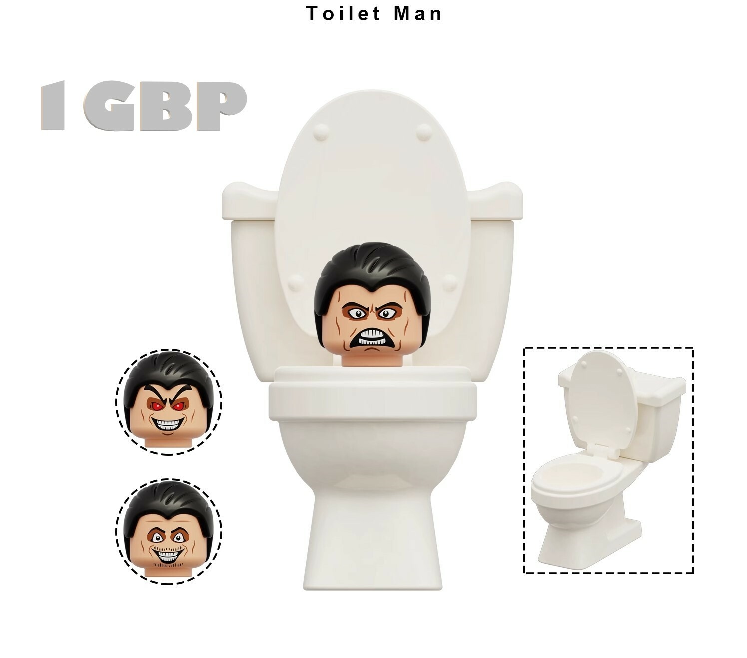1GBP Special Offer: Skibidi Toilet Man Custom Minifigures Minifigs Fit Lego K2140