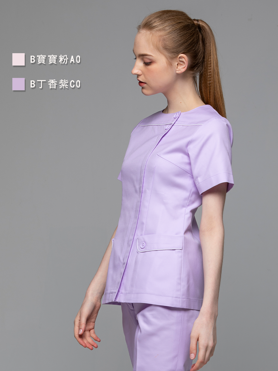 【整套販售】B241-C0 女護理套裝-B立挺布-丁香紫