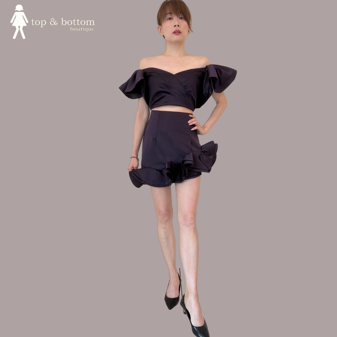 SOLID SATIN MERMAID SHORT SKIRT