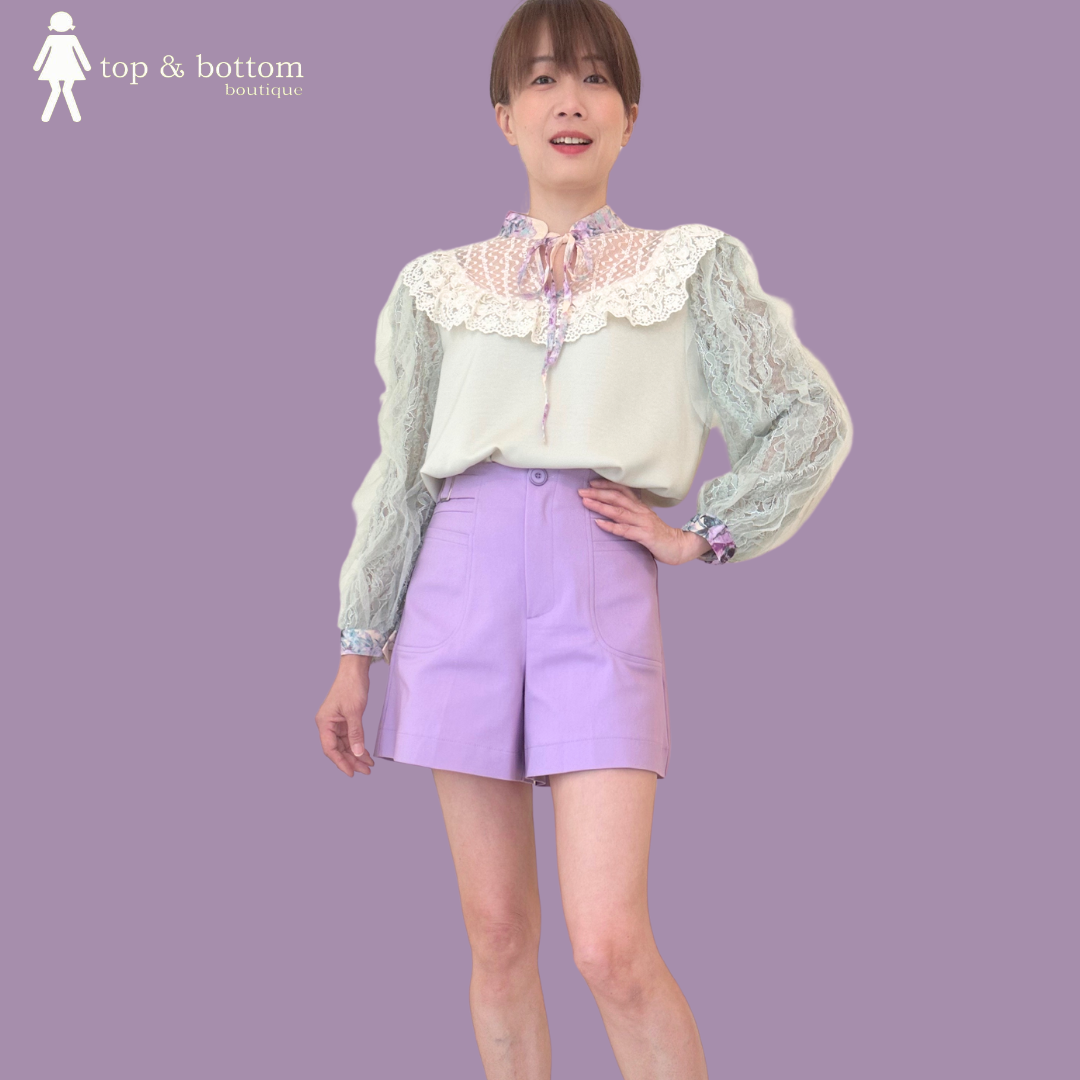 BUCKLED HIGH WAISTED SHORTS