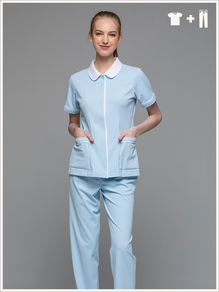 【整套販售】A222-B0 女護理套裝-A科技布-寶寶藍