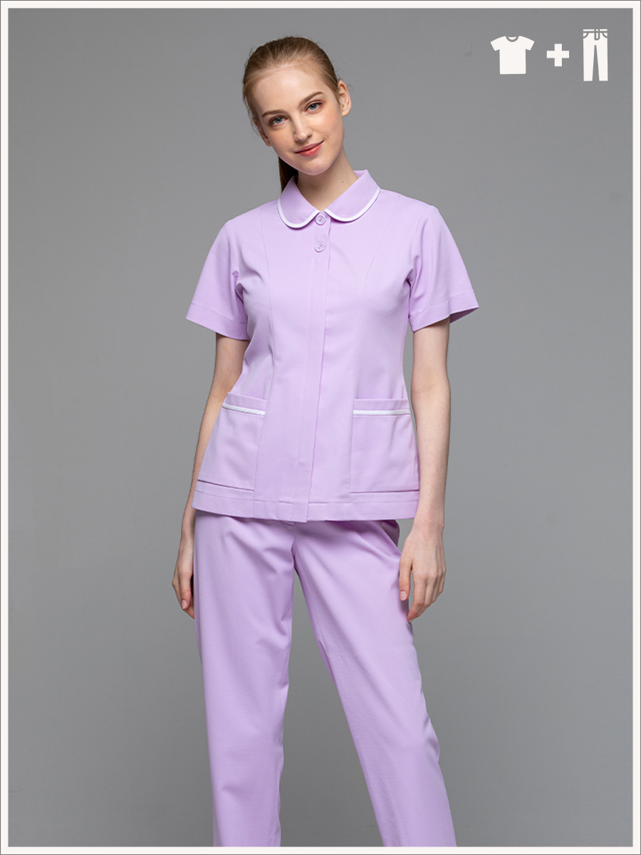 【整套販售】A246-C0 女護理套裝-A科技布-丁香紫