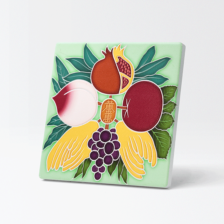 臺灣花磚立體吸水杯墊｜黃金萬兩