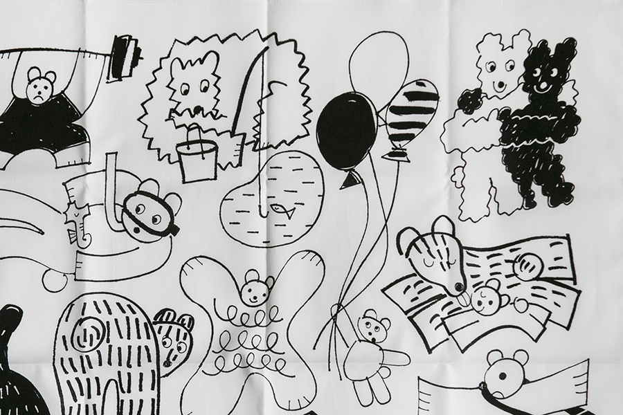 dieci-yamyam KUMA手帕 / 黑白