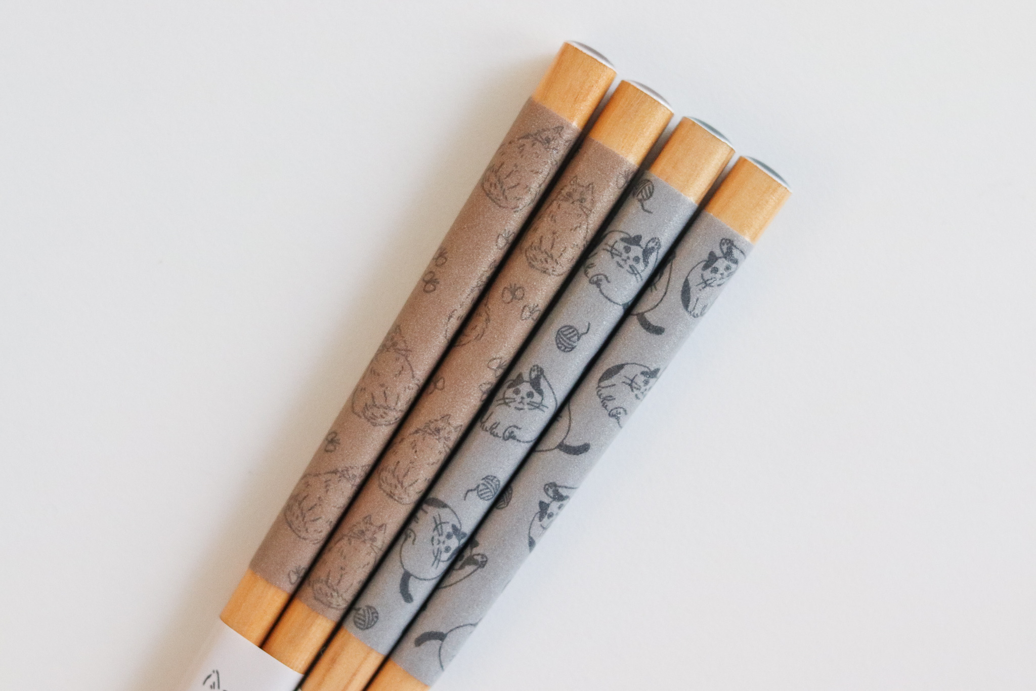 日本 NECOTO 和紙捲 貓咪 印花 木筷