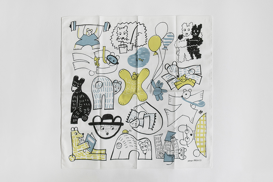 dieci-yamyam KUMA 手帕 / 黃色