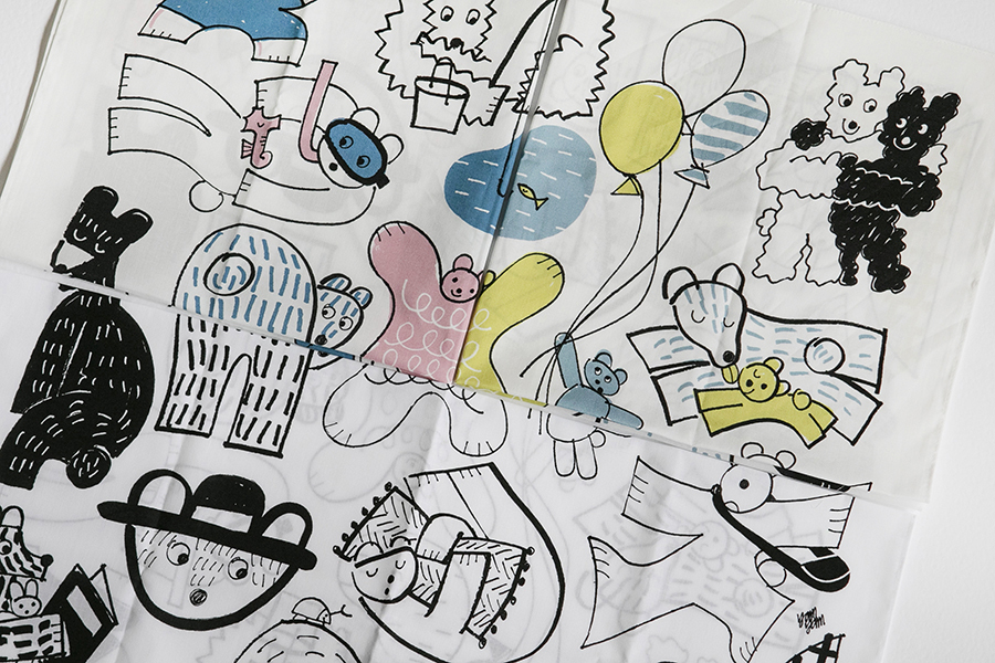 dieci-yamyam KUMA 手帕 / 黃色