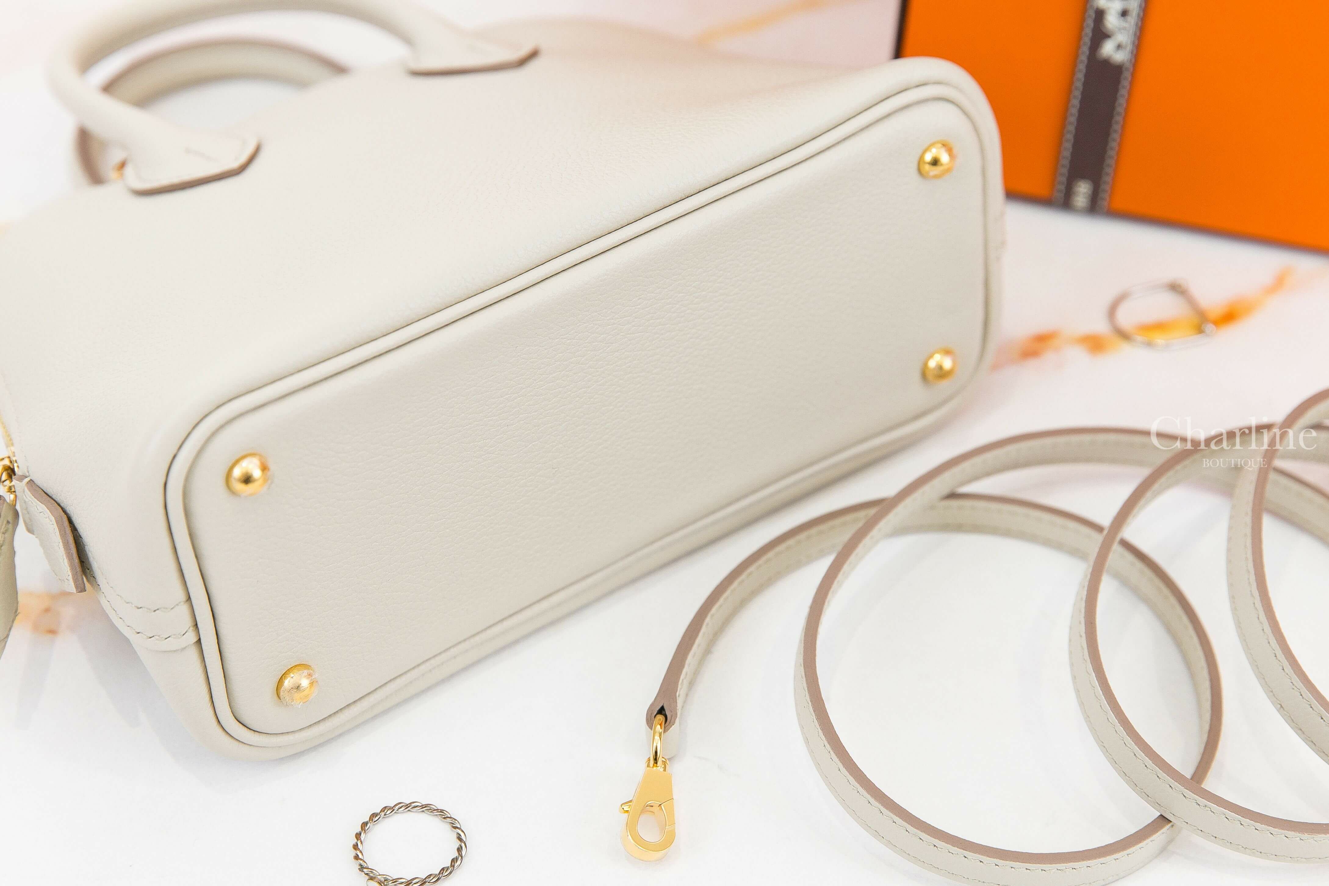 Hermès Bolide 1923 Mini 8L Beton Evercolor B刻冰川灰金釦迷你手提肩背包-Charline Boutique 精品代購