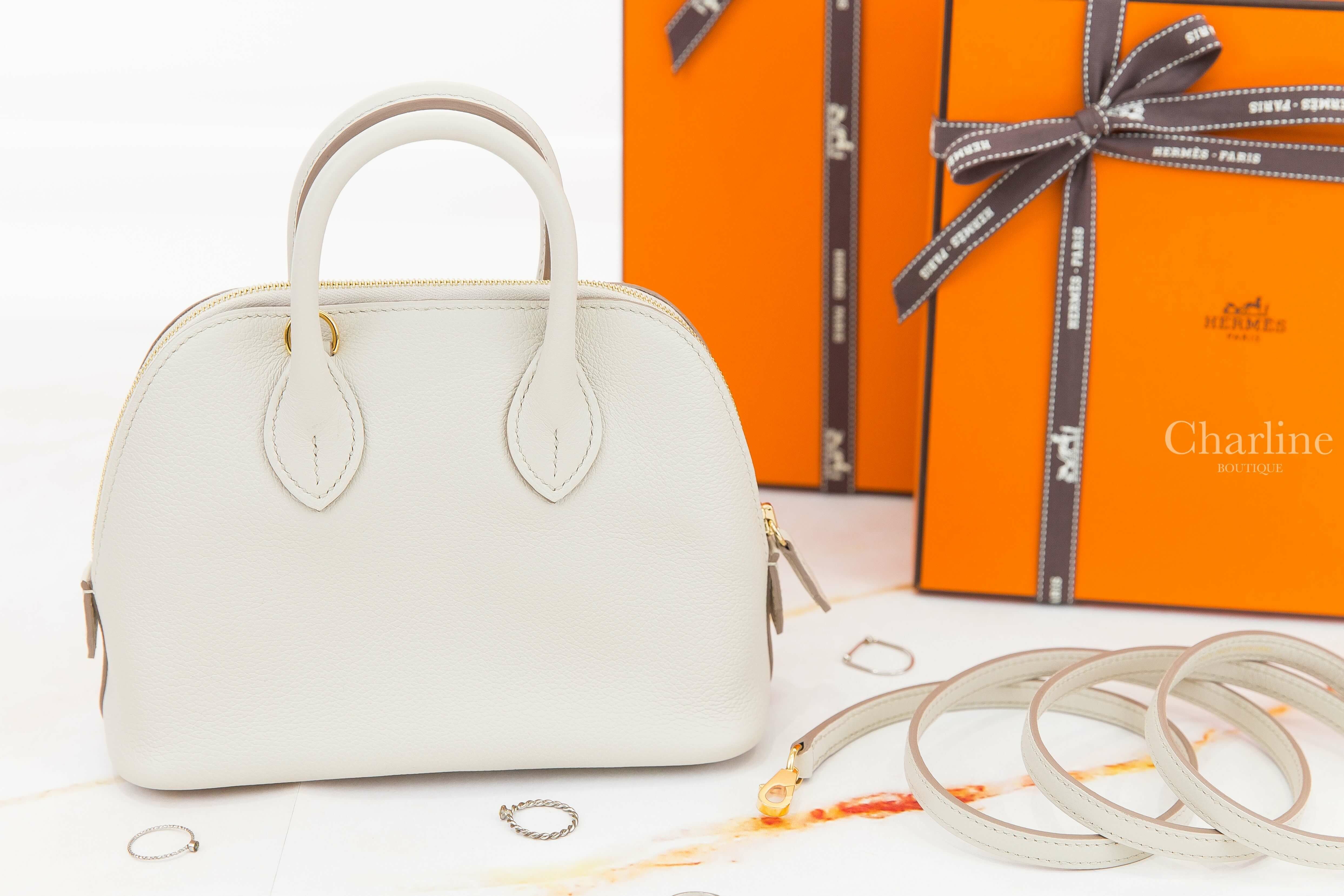 Hermès Bolide 1923 Mini 8L Beton Evercolor B刻冰川灰金釦迷你手提肩背包-Charline Boutique 精品代購