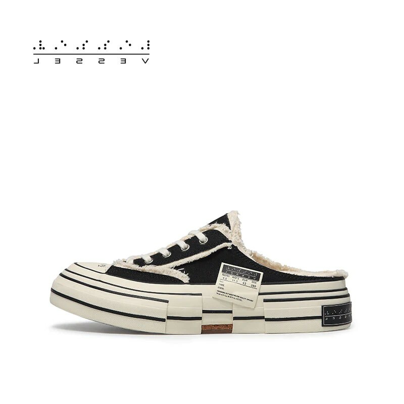 xVESSEL G.O.P. Slip on Black 吳建豪 結構鞋 懶人拖 懶人鞋 無後跟 黑白