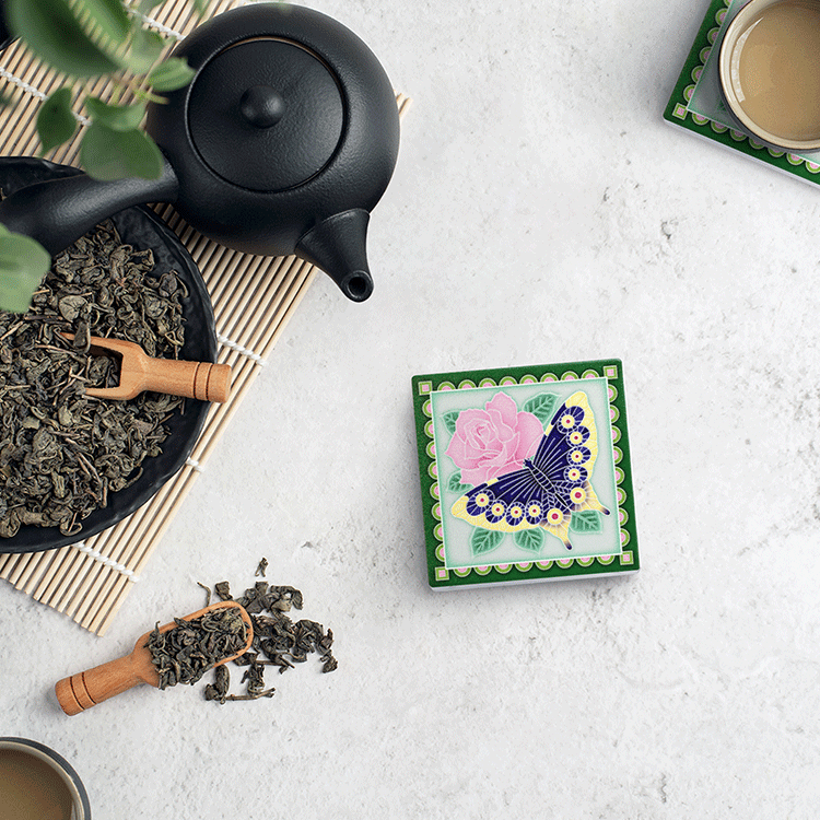 臺灣花磚立體吸水杯墊｜花若盛開