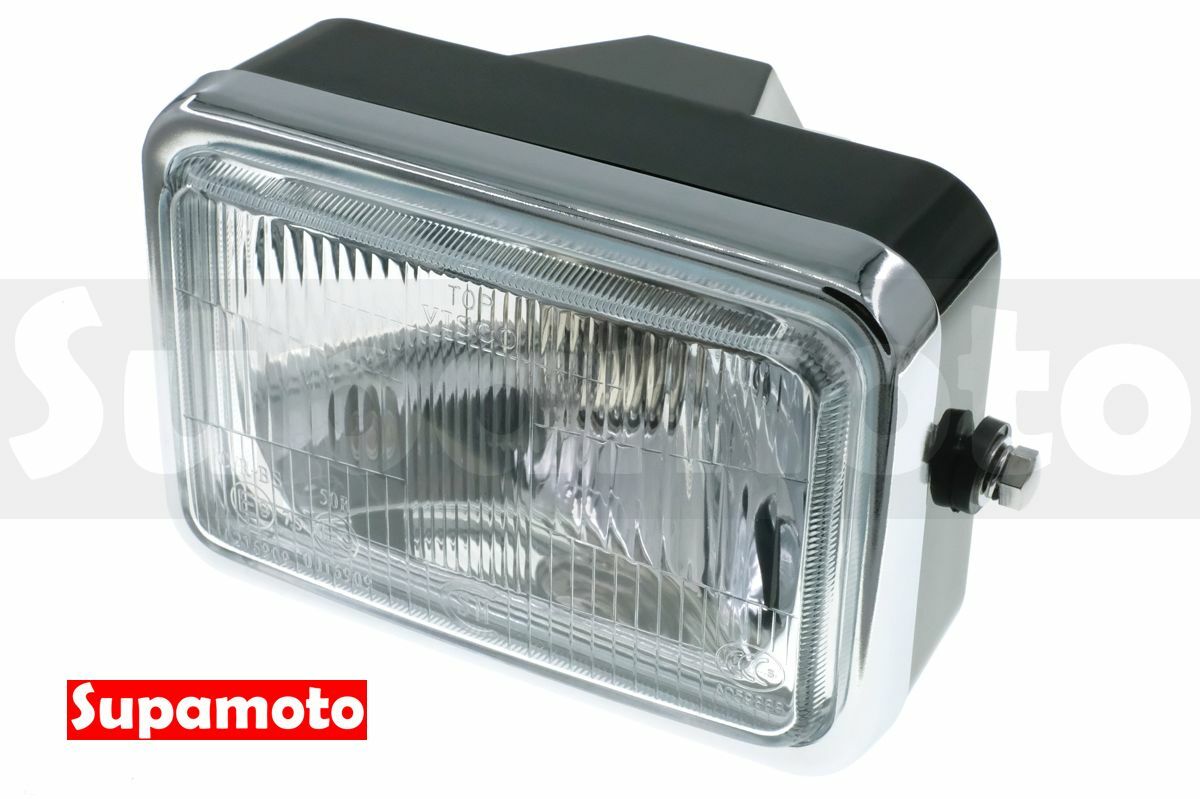 -Supamoto- D627 方燈 復古 大燈 花玻璃 方形 通用 改裝 H4 chopper 野狼 雲豹 brat
