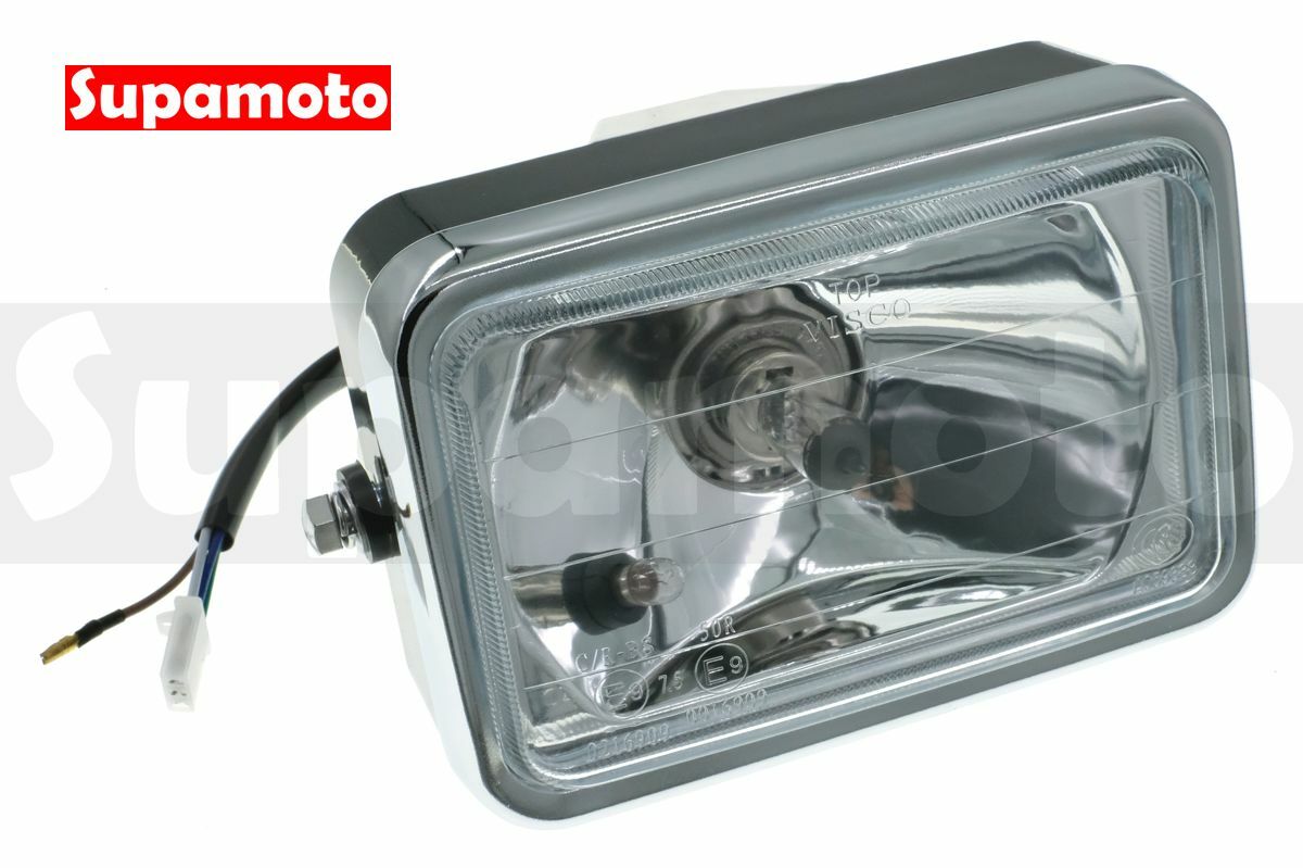 -Supamoto- D628 復古 方大燈 清玻璃 通用 改裝 方形 方型 CB350 日式 chopper brat