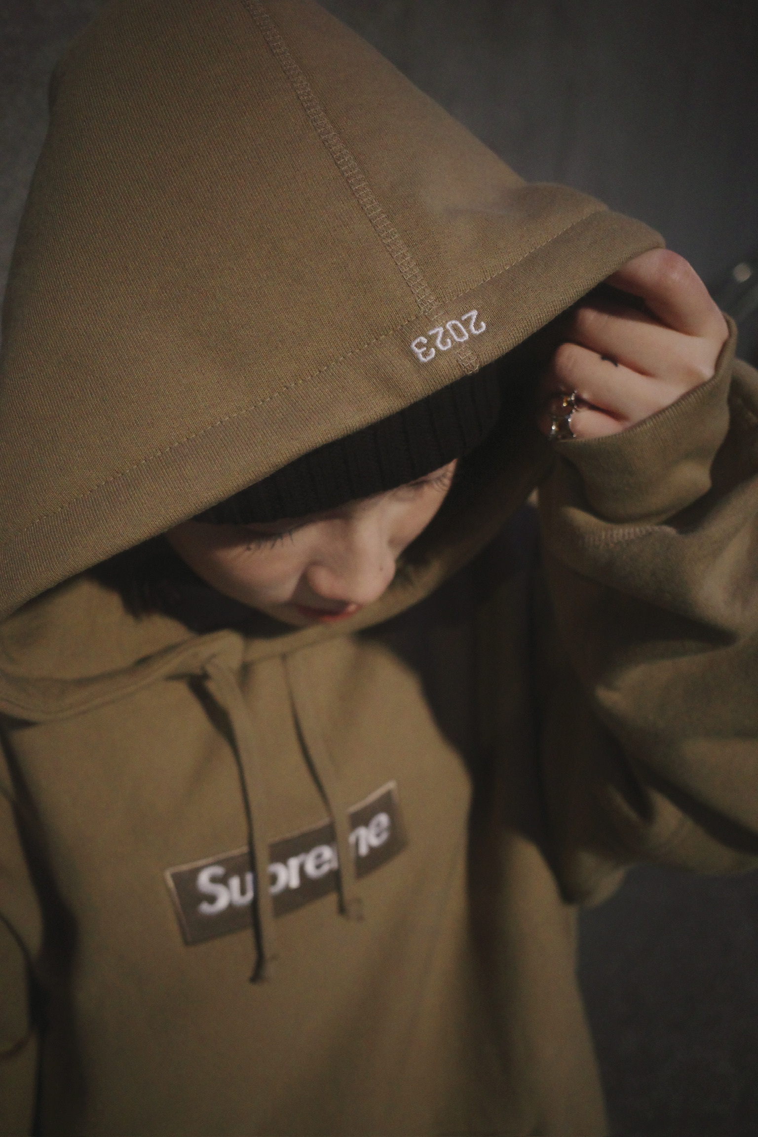 <快速出貨>Supreme BOX LOGO 帽T 卡其