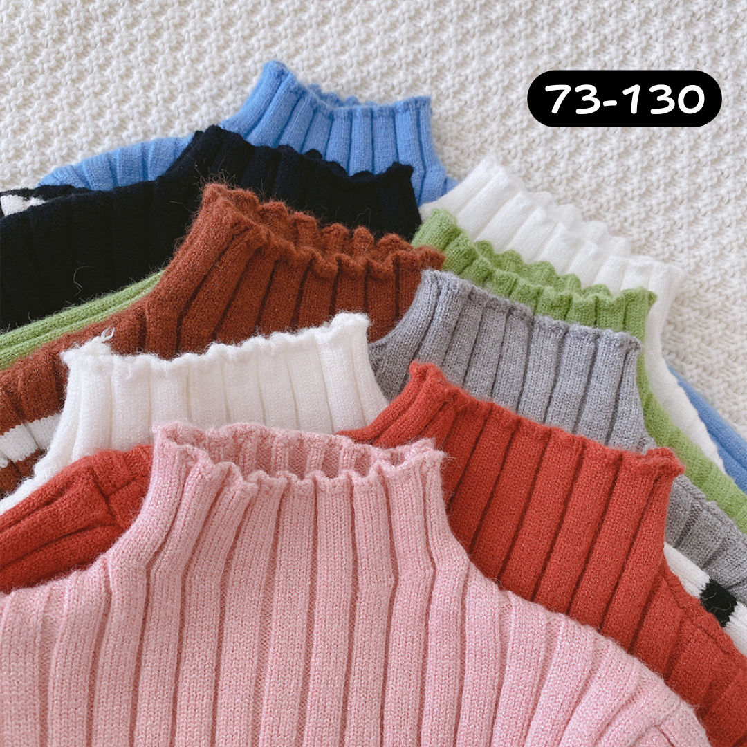 【限量】荷葉邊毛衣-秋冬針織內搭上衣(73-130)