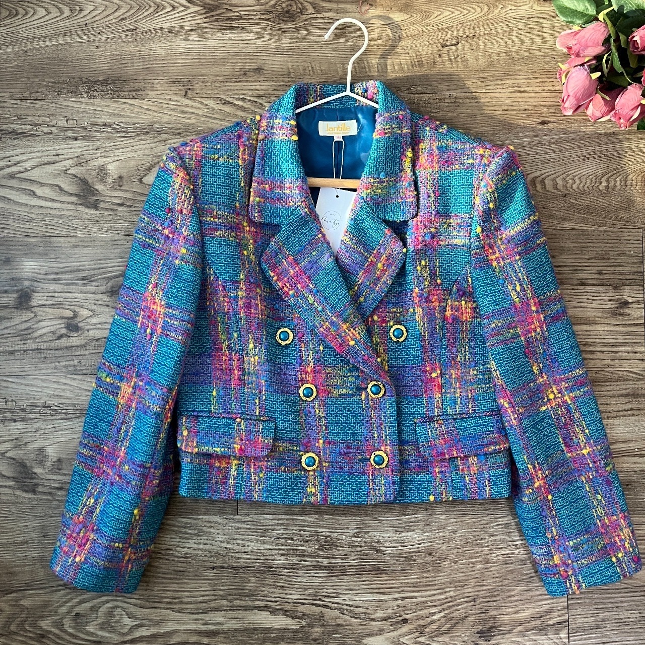 日本製彩虹感色調粗花呢外套