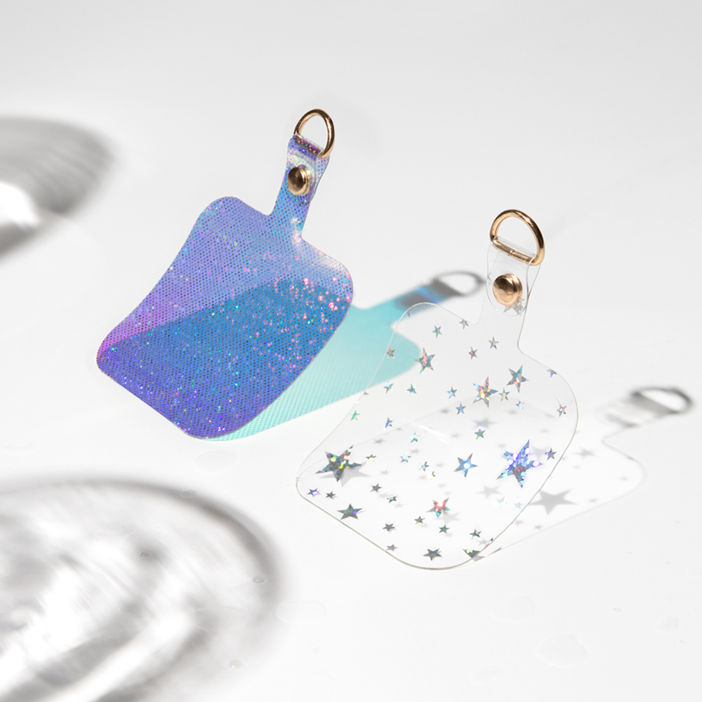 透明絢彩手機掛繩夾片