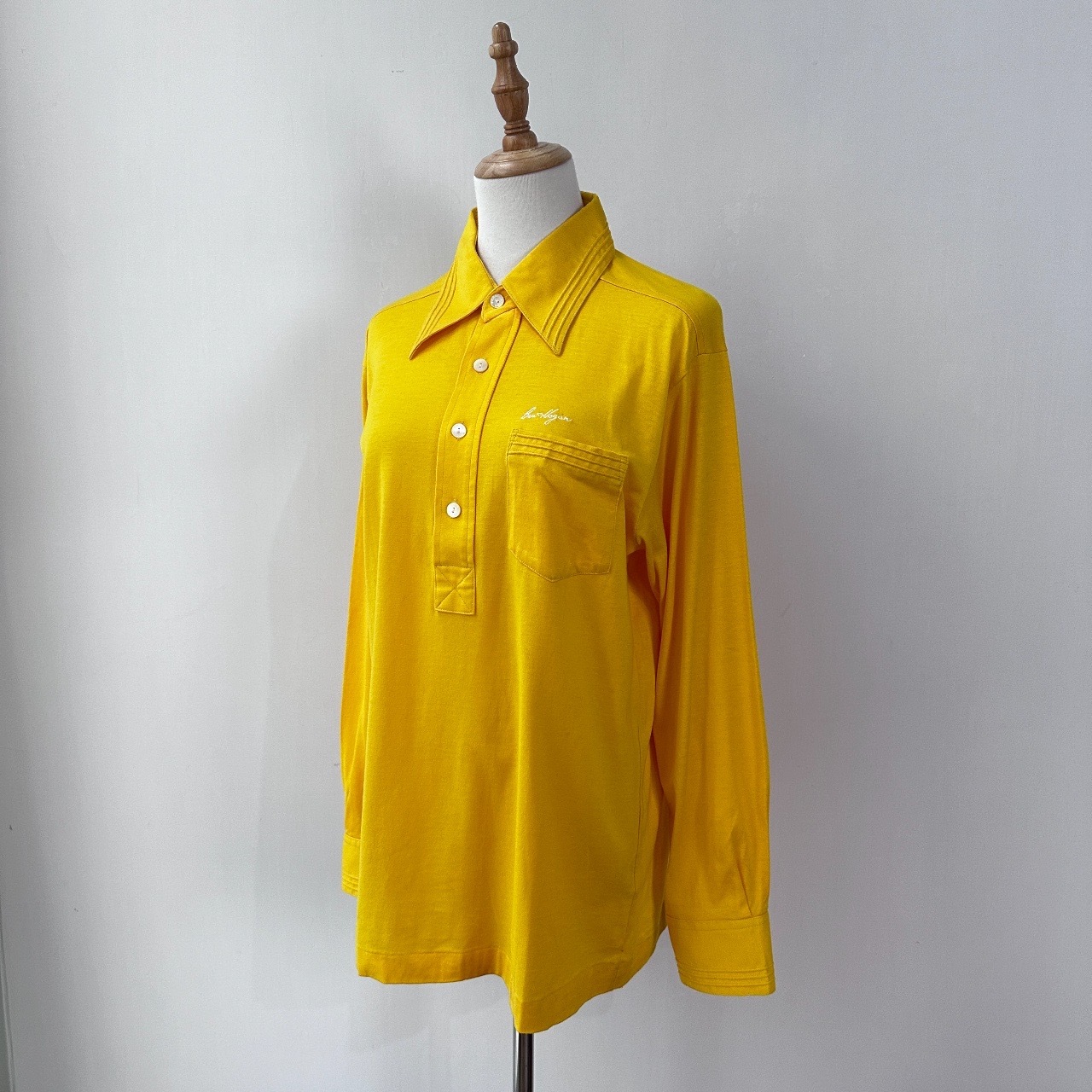 Ben Hogan 明亮香蕉黃尖領口長袖上衣