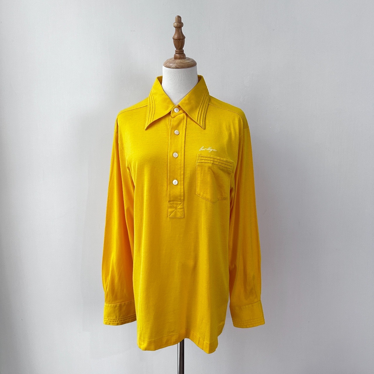 Ben Hogan 明亮香蕉黃尖領口長袖上衣