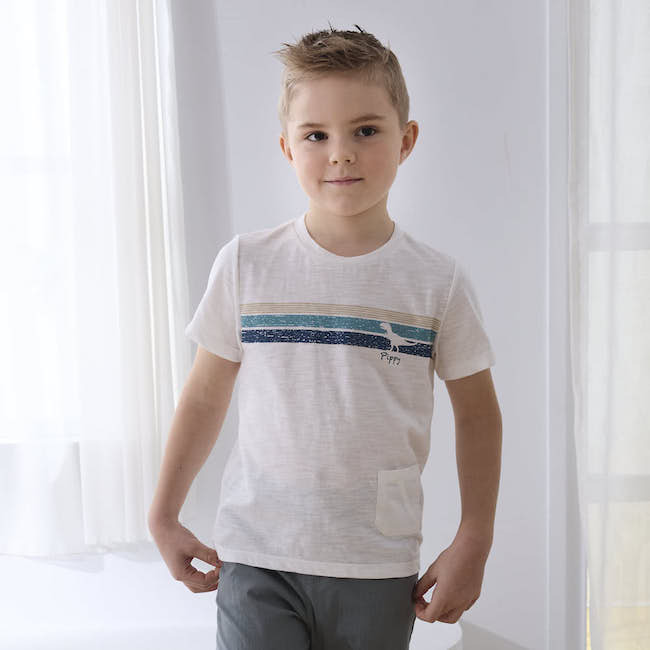 恐龍印花T恤 米