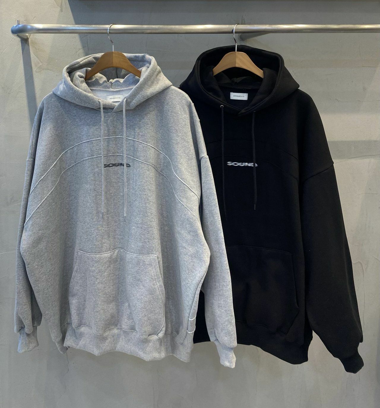 OverSize英文字連帽衛衣(薄抓毛底) UNSTANDARD-051T