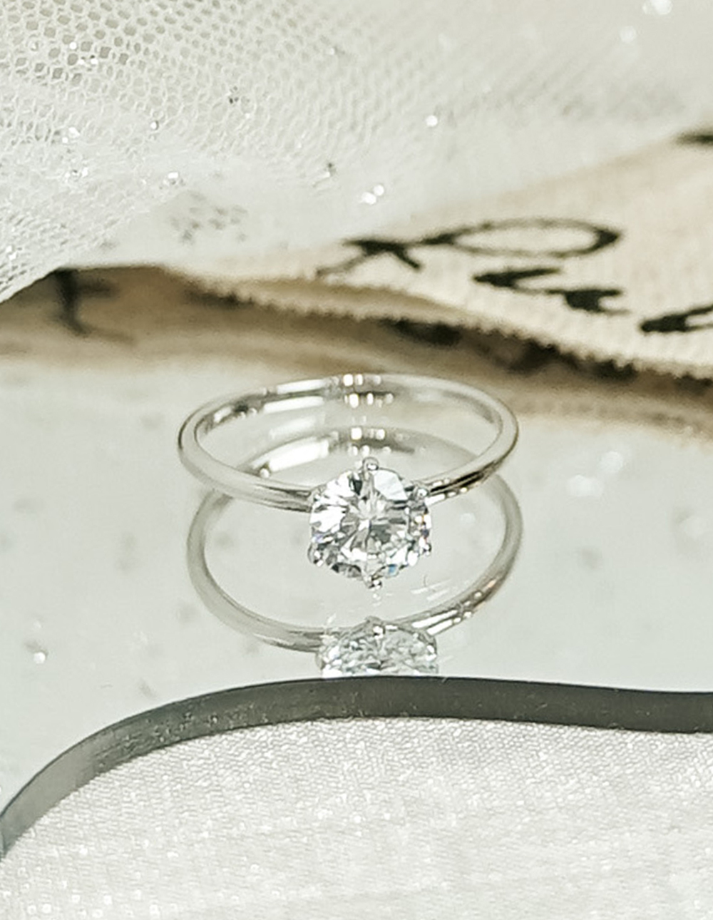 925 純銀8mm六爪施華洛世奇單鑽戒指