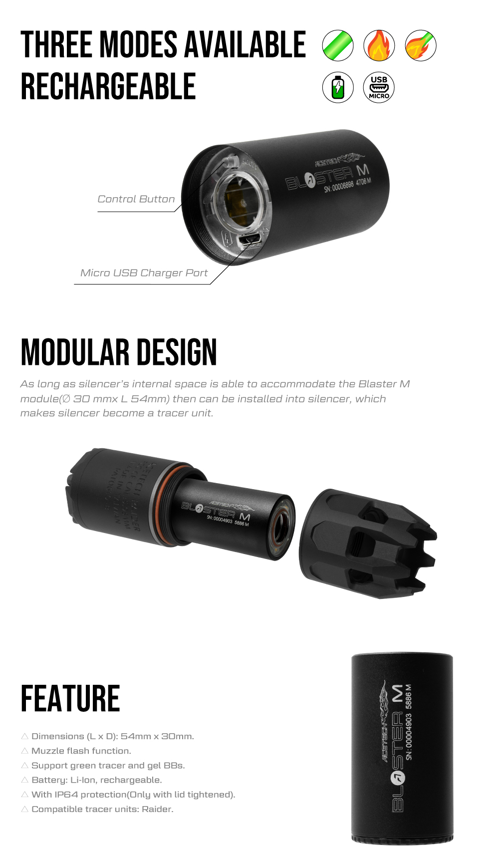 Blaster M Tracer Unit Module