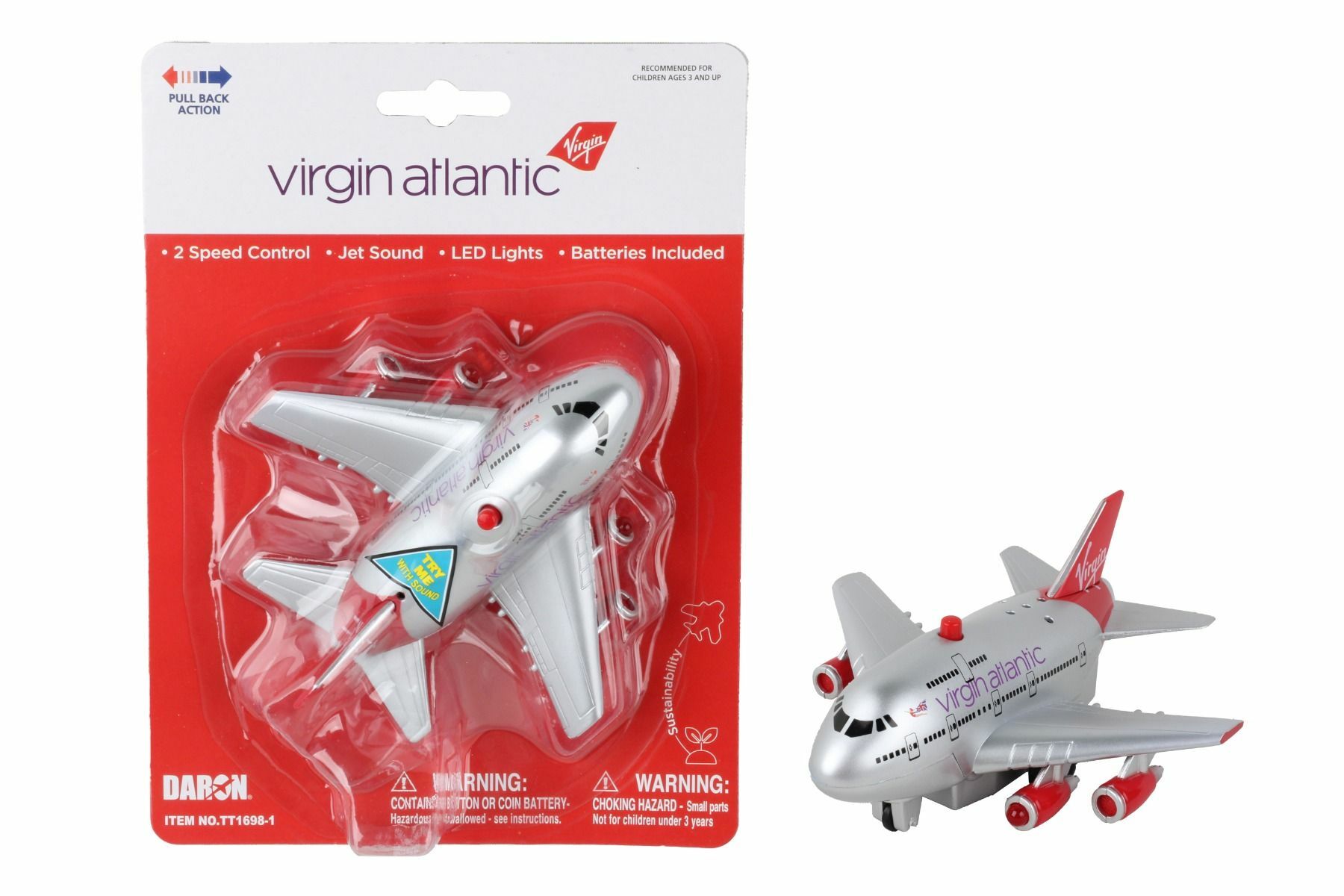 英國維珍航空 聲光迴力飛機玩具