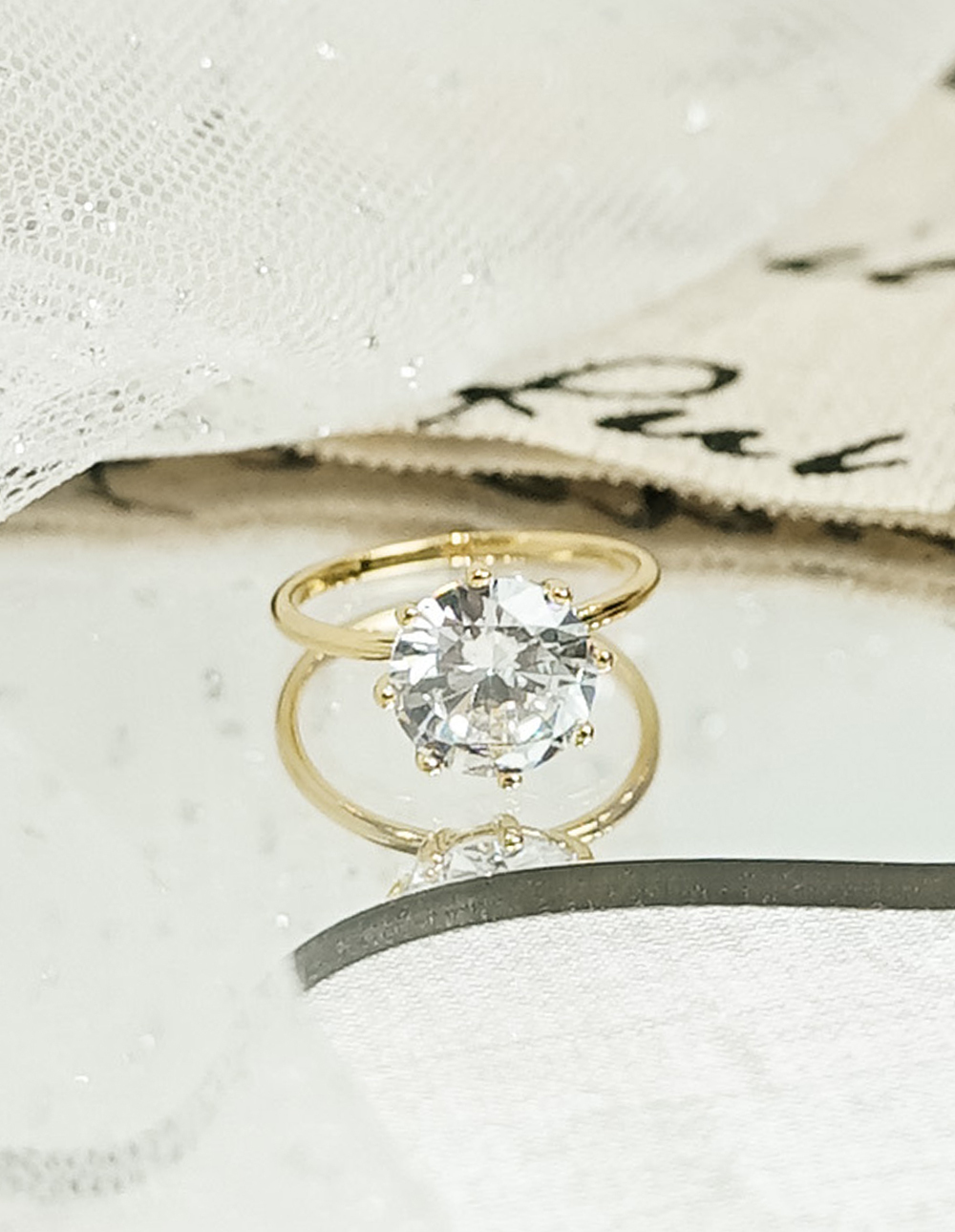 925 純銀10mm八爪施華洛世奇單鑽戒指