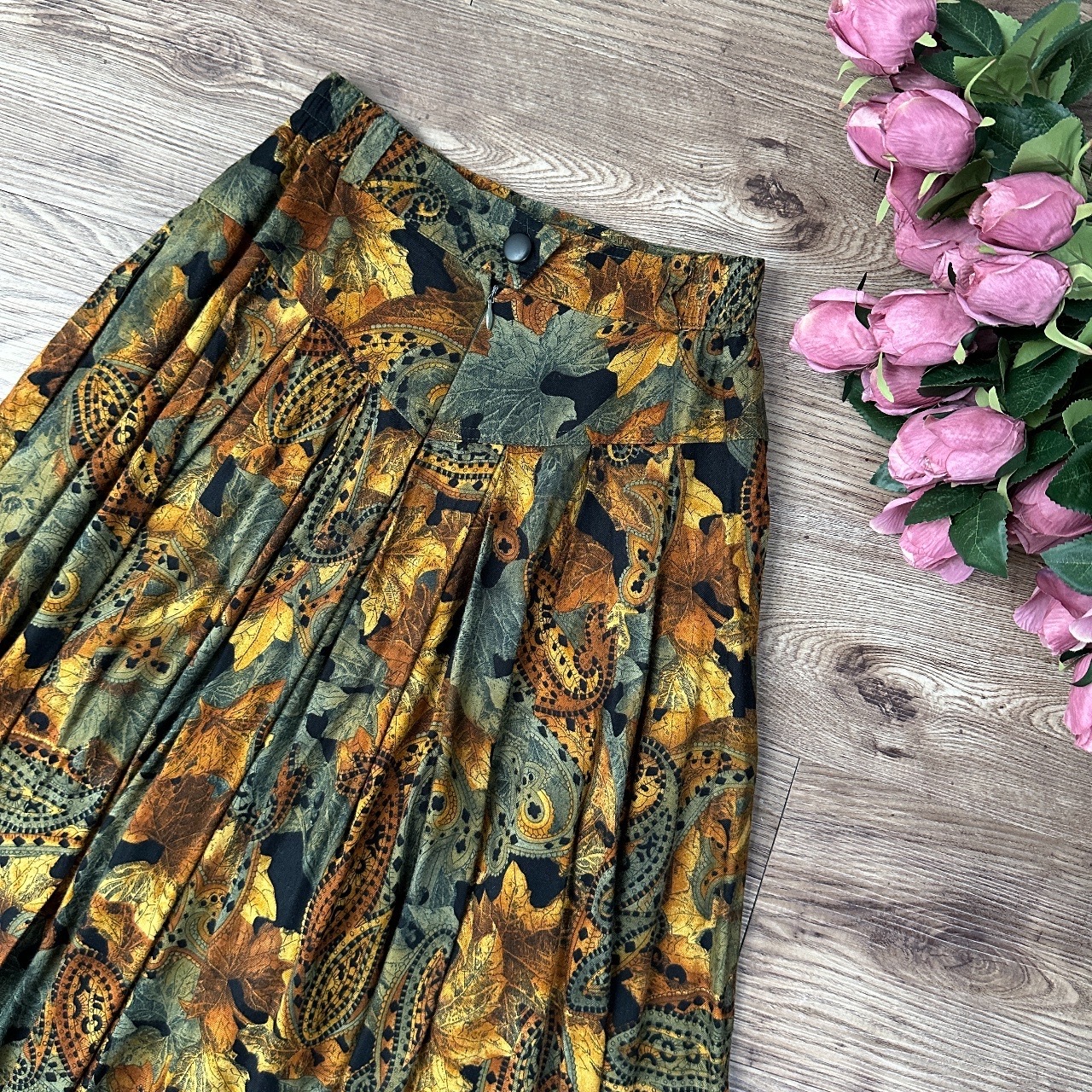 秋日森林感腰果花半身裙