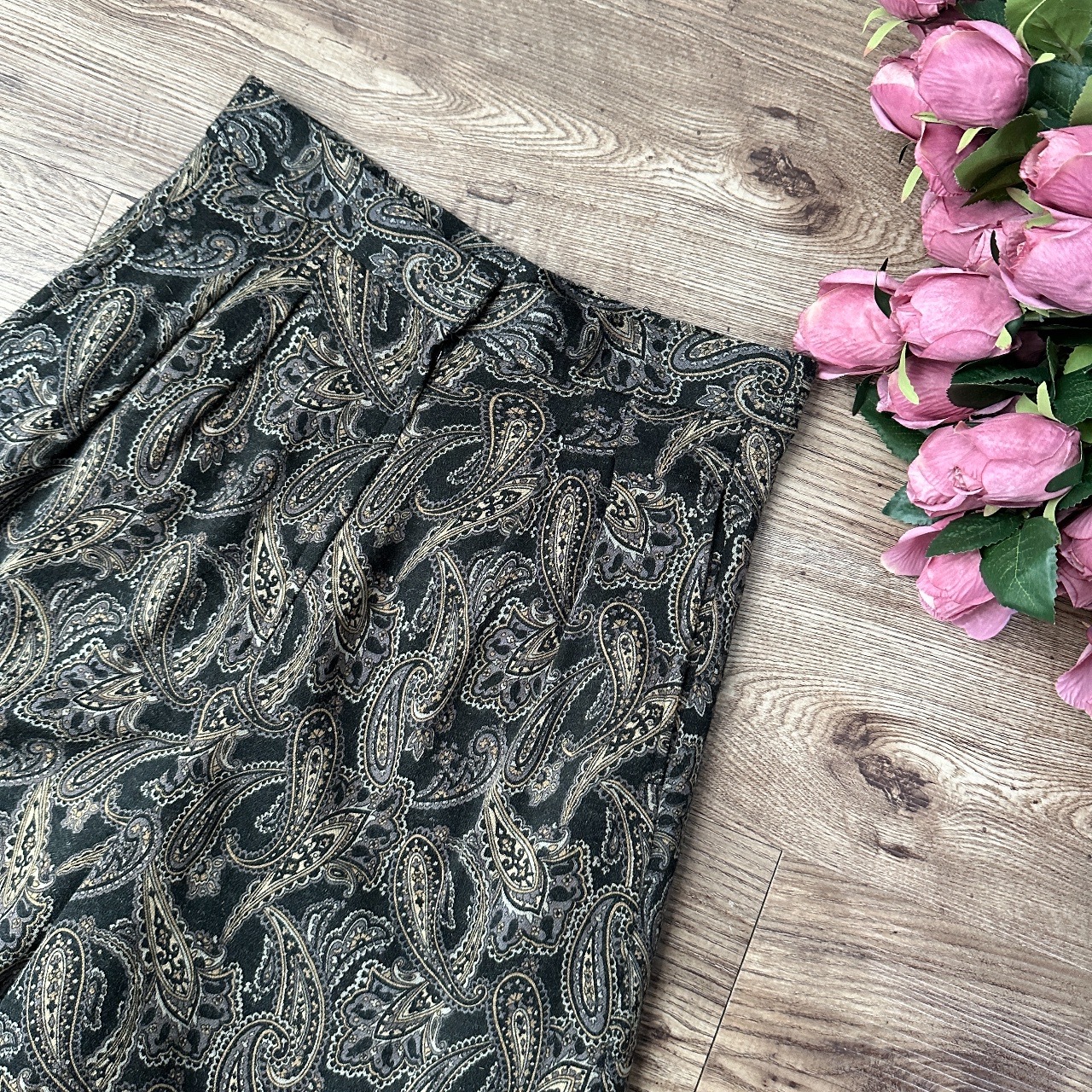 日本製暗黑系神秘感腰果花闊褲