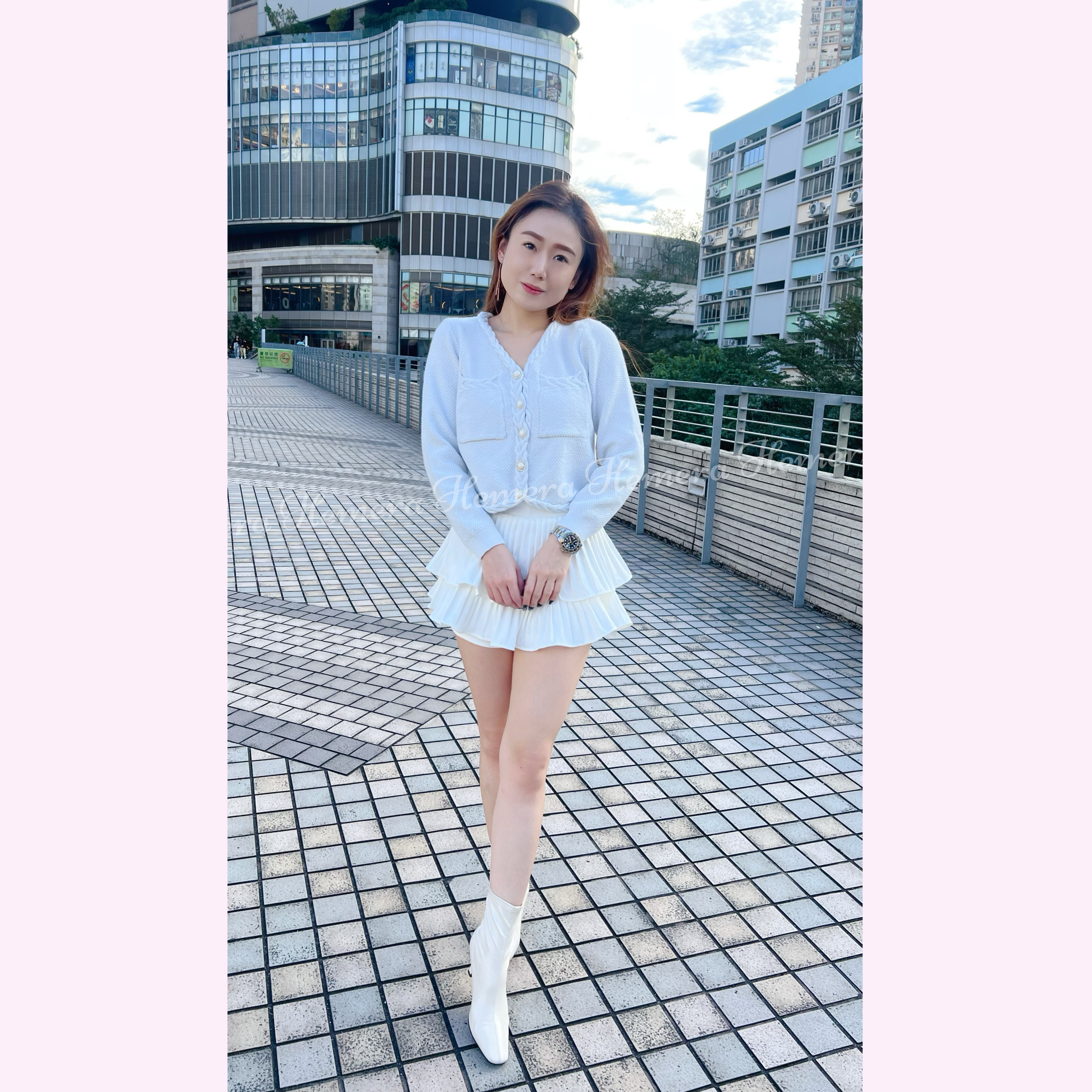 TP24W0103 小香風扭麻花邊馬卡龍色上身