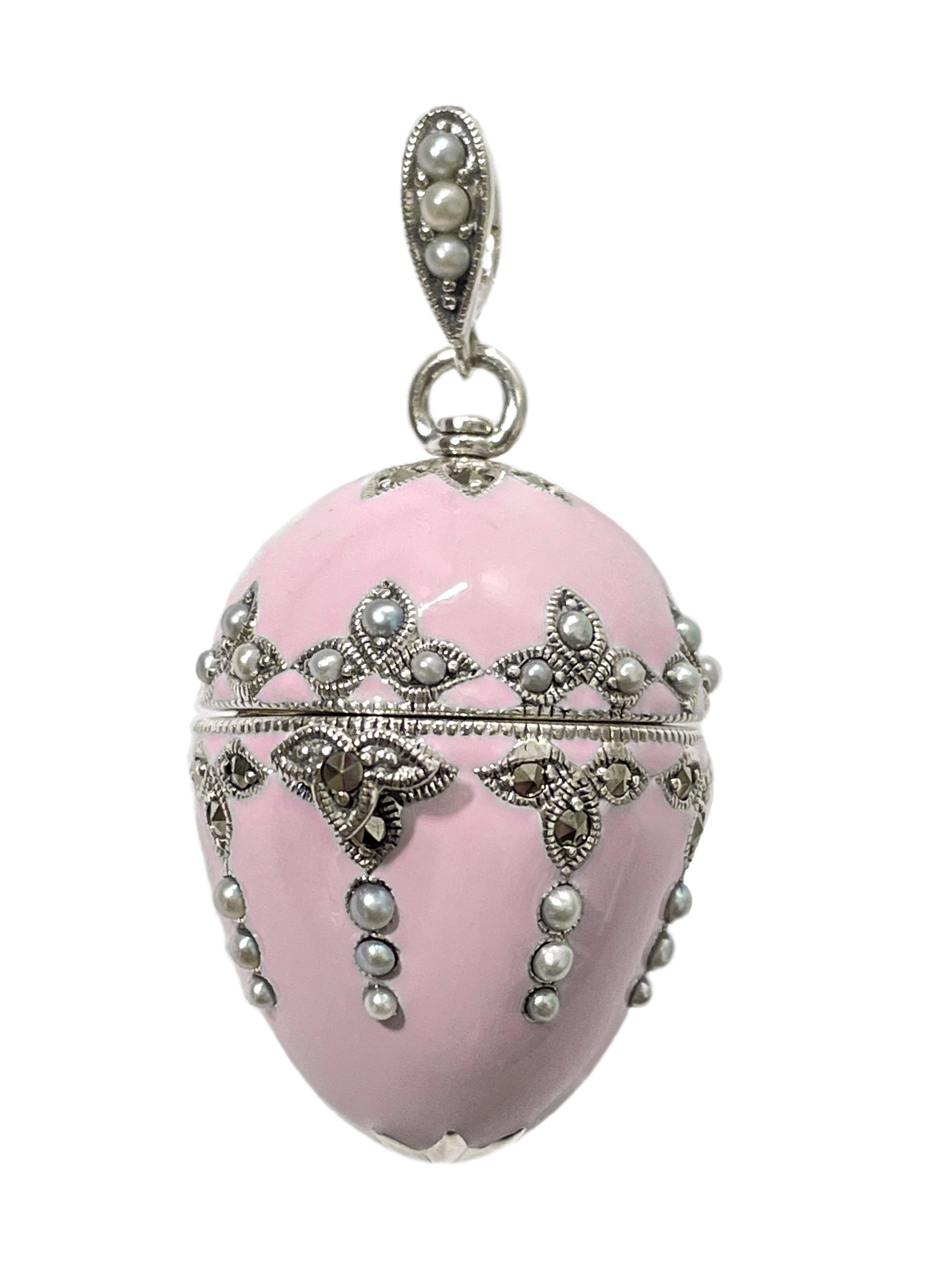 粉色琺瑯彩蛋墜子