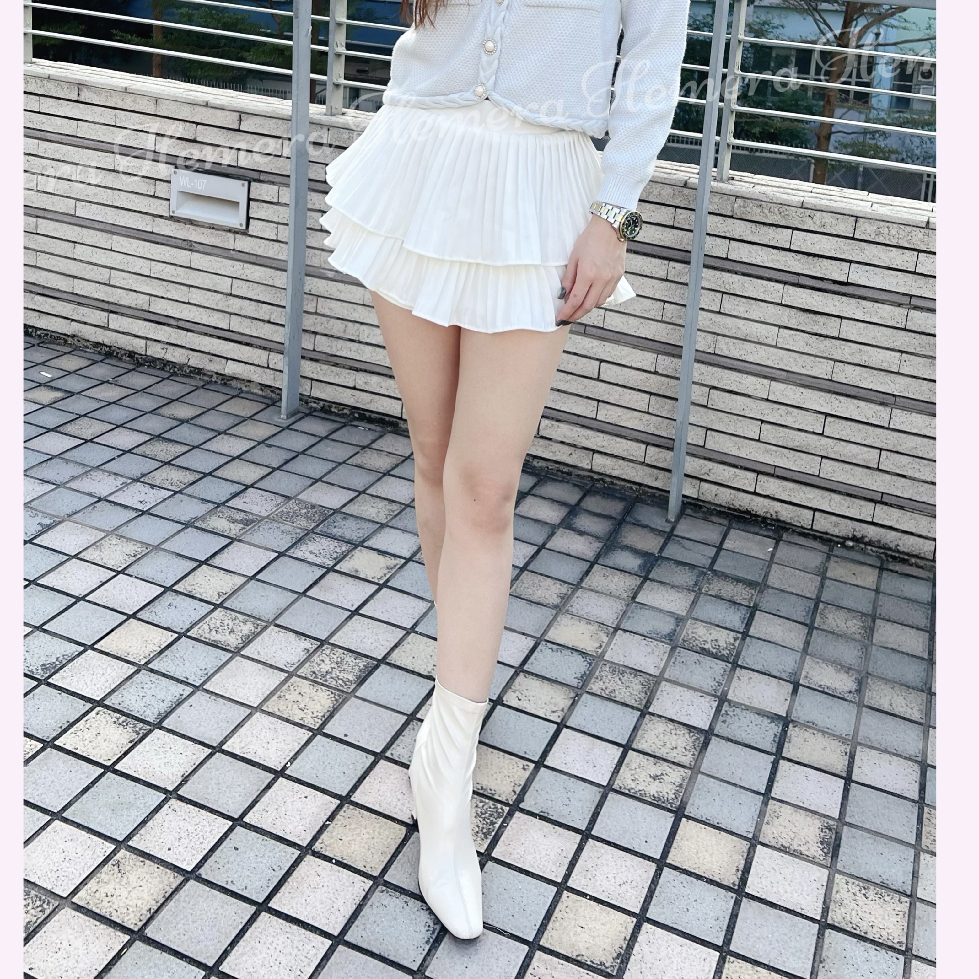 PT24W0114 RUFFLES波浪百摺蛋糕裙褲