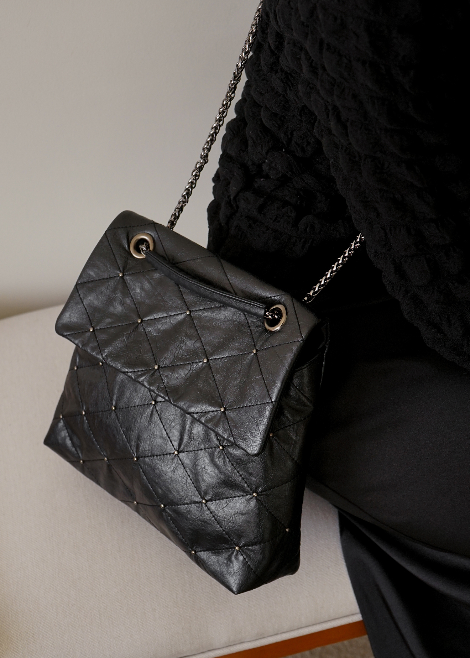 Kwani Lozenge Studded Bag Small