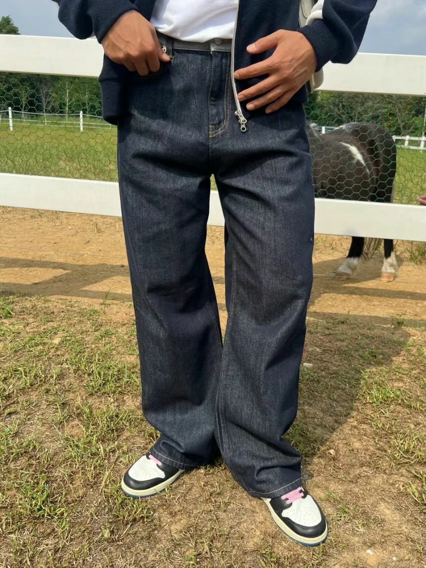 拼色鬆身牛仔褲 LIL-014J