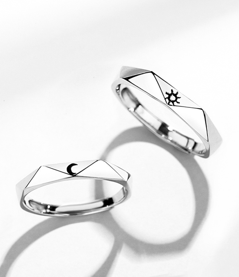 「Eclipse🌙☀️」情侶戒指💍 ｜S925純銀或鍍銀｜活口對戒｜免費刻字✒️｜