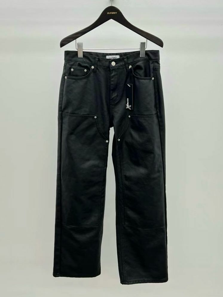 淨色合成皮鬆身褲 LIL-019P