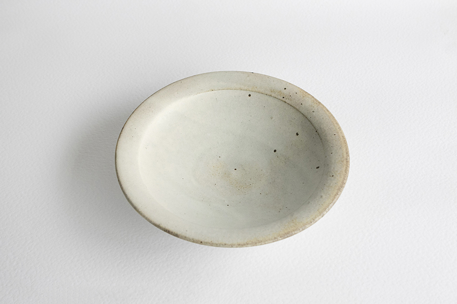 祥見知生選品-下村淳-粉引斑釉7.5寸皿