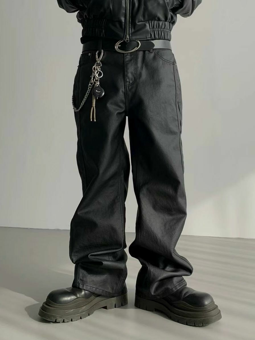 淨色合成皮鬆身褲 LIL-020P