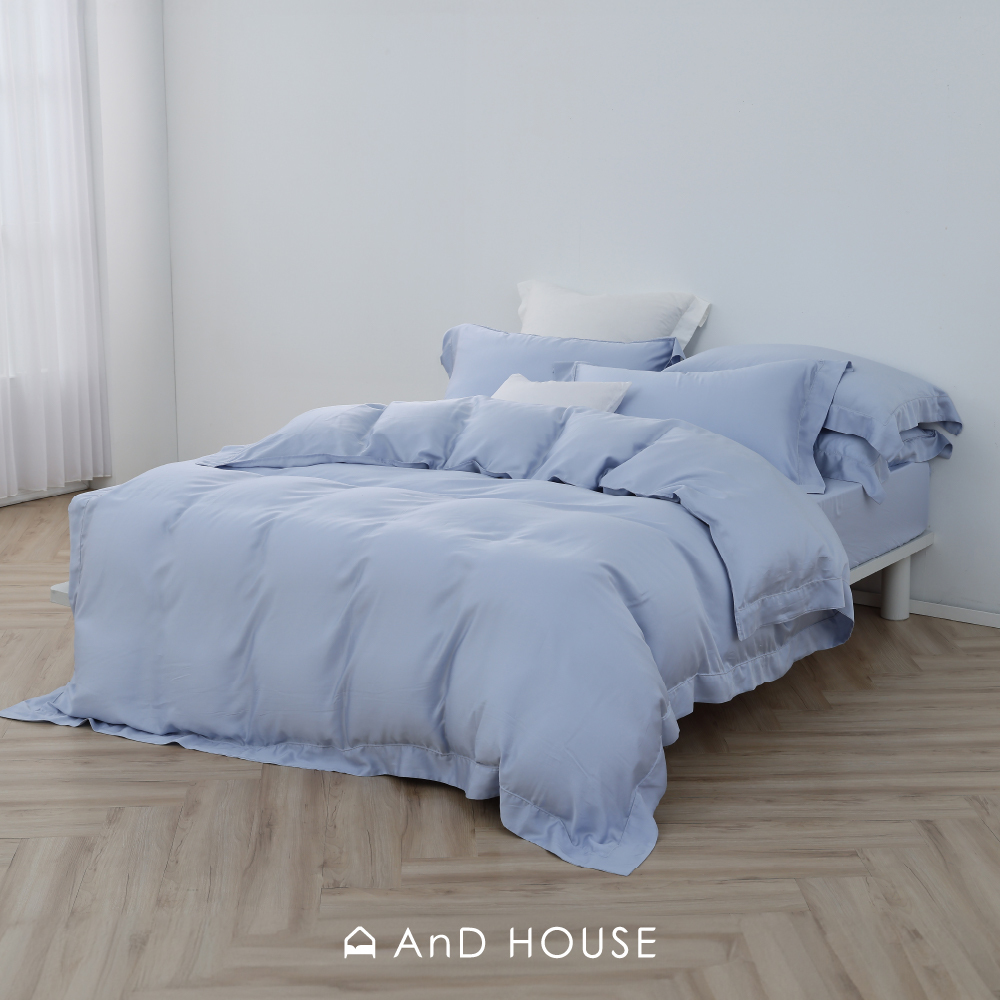 80支天絲｜100%萊賽爾｜冷淡藍｜單品&床包被套組