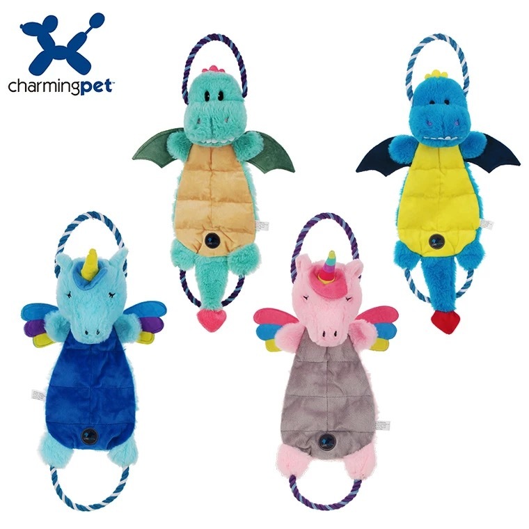 CHARMING PET 宠物玩具 恐龙和独角兽系列 发声器+拉环