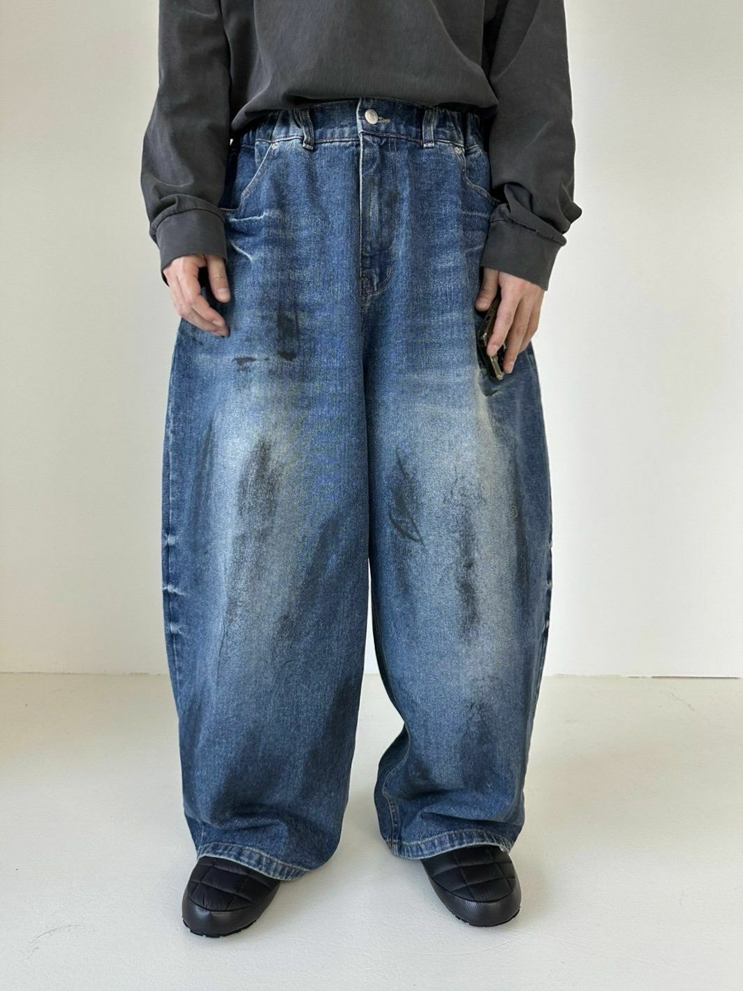 仿污洗水鬆身牛仔褲 LANE-037J