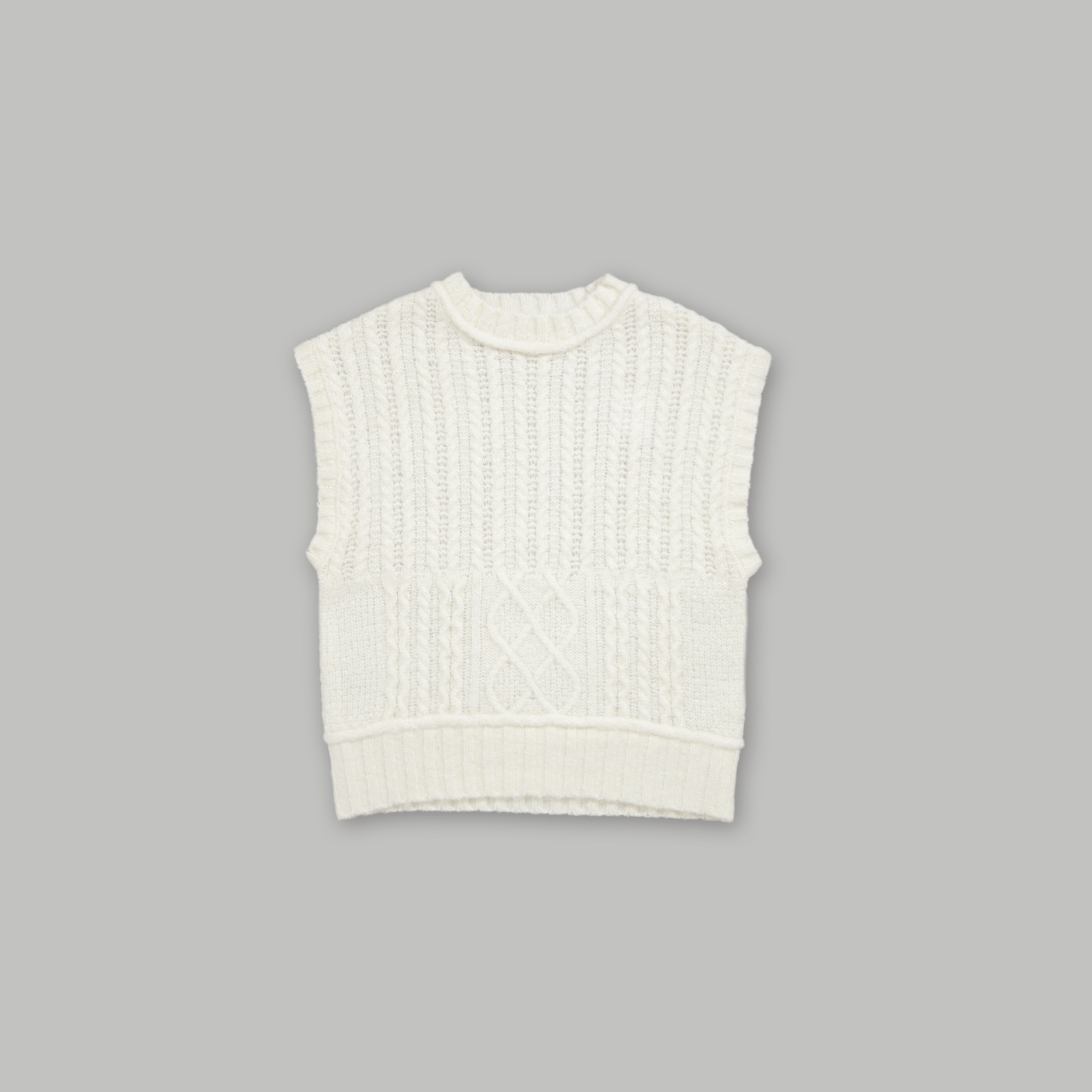 J.P.L. 法式袖毛圈織花羊毛背心 ╭ 3色 ╮