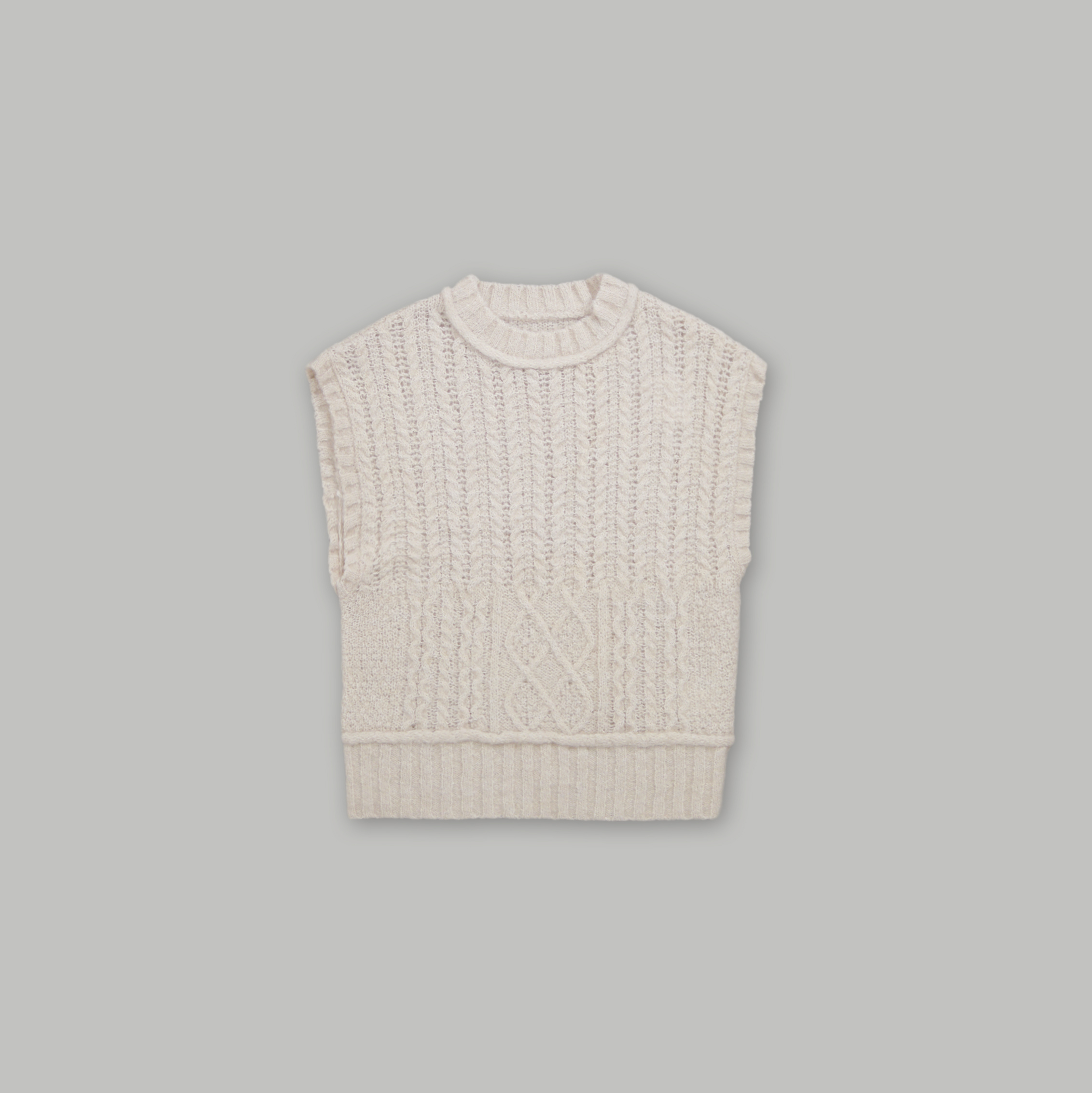 J.P.L. 法式袖毛圈織花羊毛背心 ╭ 3色 ╮