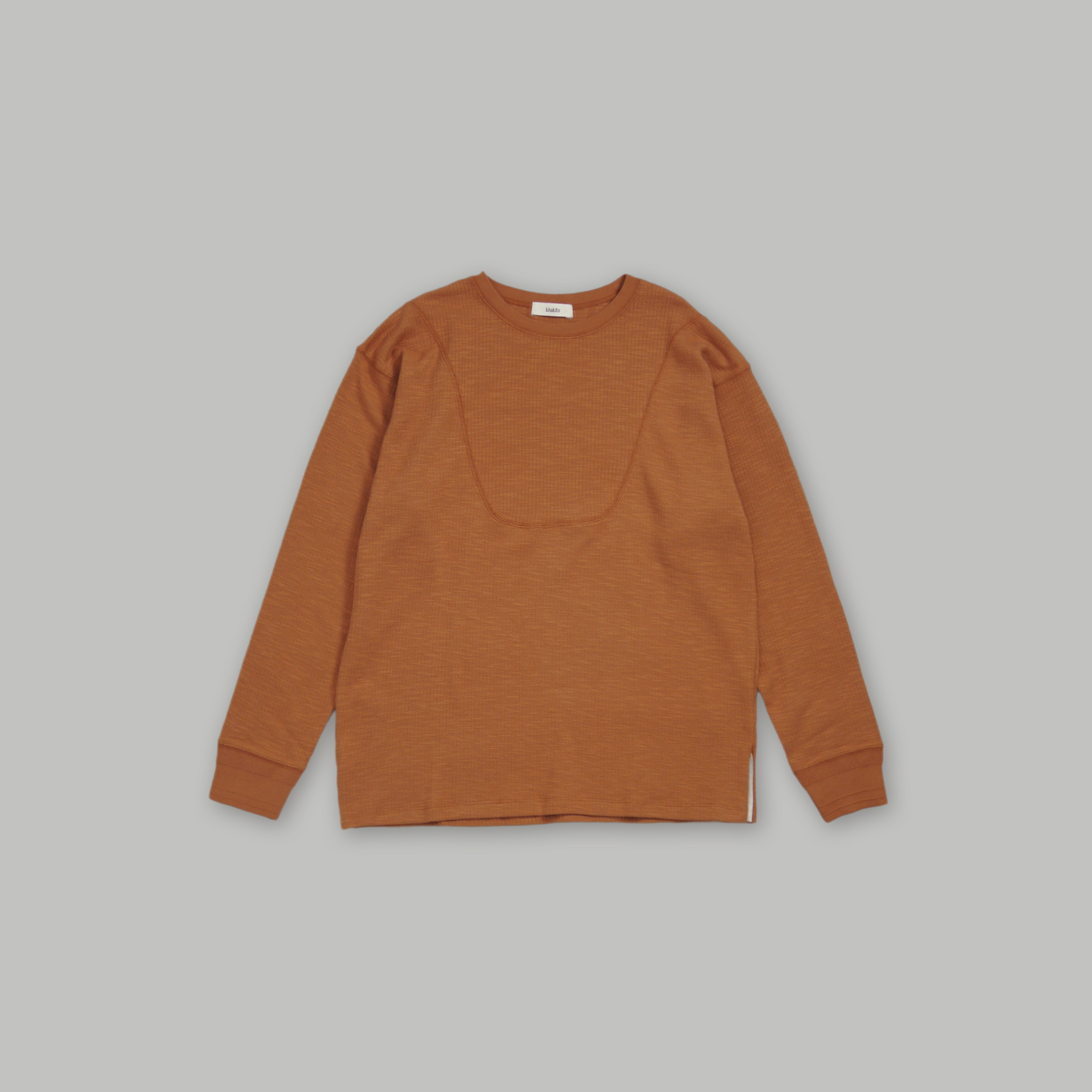 J.P.L. 圓領落肩蜂巢華夫格上衣 ╭ 2色 ╮