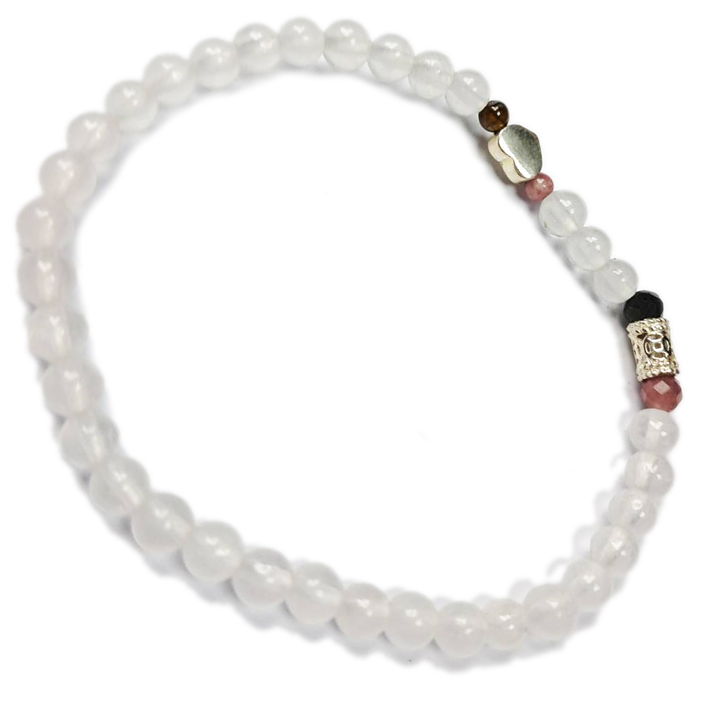 愛心+古錢圓管{純銀}&月光石手珠4.6mm【十方】153221