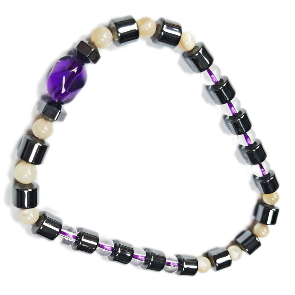 紫晶&硨磲&健康石手珠5mm【十方】153220