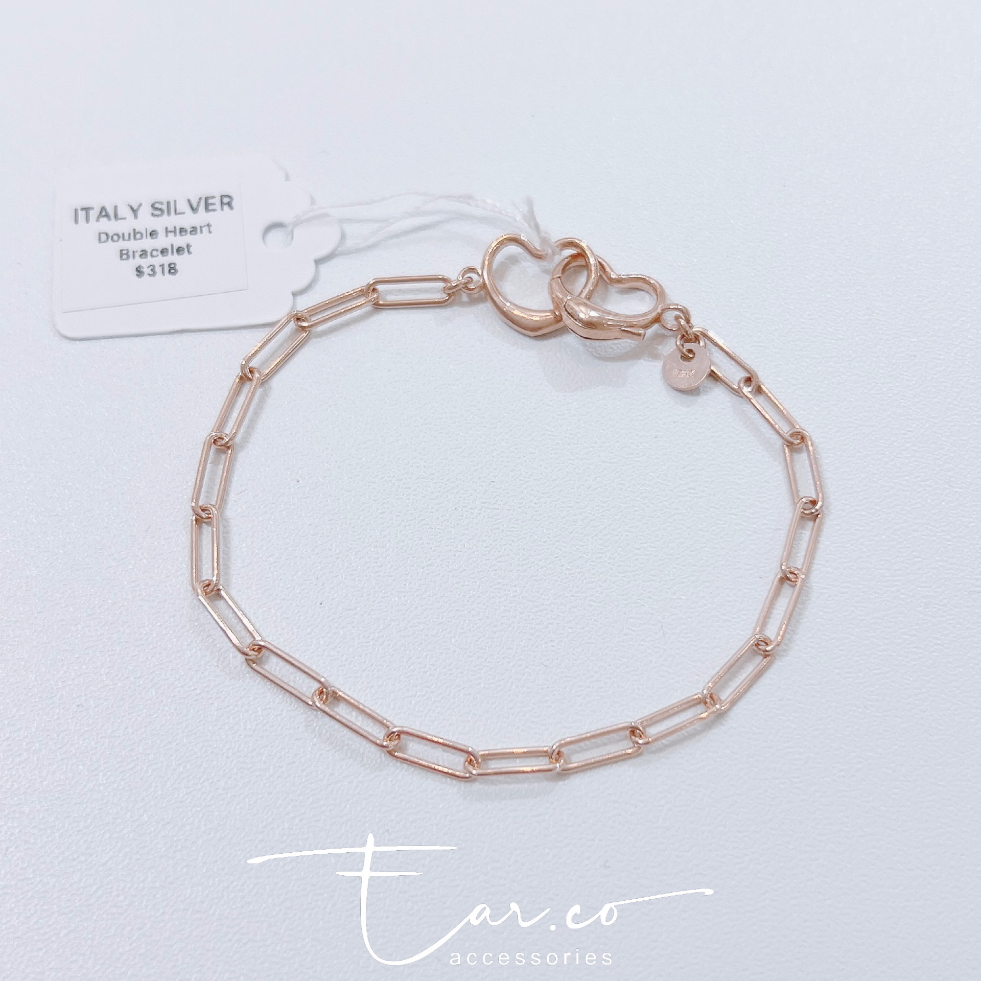 Double Heart 扣手鏈 [ITALY SILVER🇮🇹]